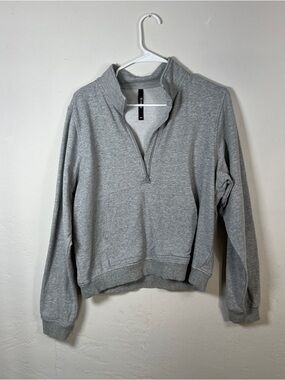 MPG Heather Gray Quarter Zip / Half Zip Pullover Sweatshirt size Medium